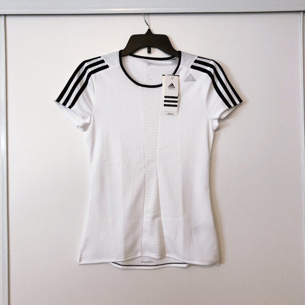 Adidas White Climalite Sports Tee / Shirt (XS, NWT
